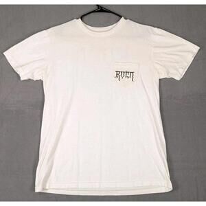 RVCA Mens Medium White Burn Snake Graphic Pocket T Shirt Skate Surf Streetwear